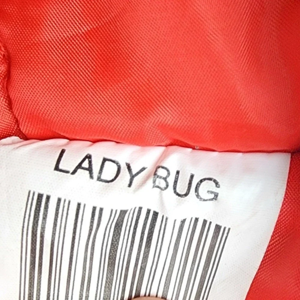 Celebration Halloween Kids Ladybug Plush Hooded Costume‎ Vest Red Black Large
